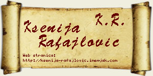 Ksenija Rafajlović vizit kartica